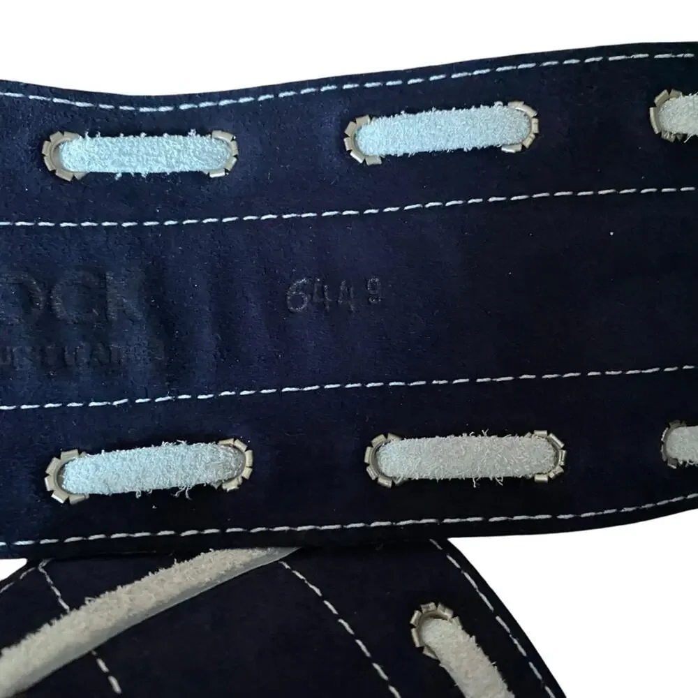 Leatherock Nautical Leather Boat Anchor Belt size large Wide Red White Blue